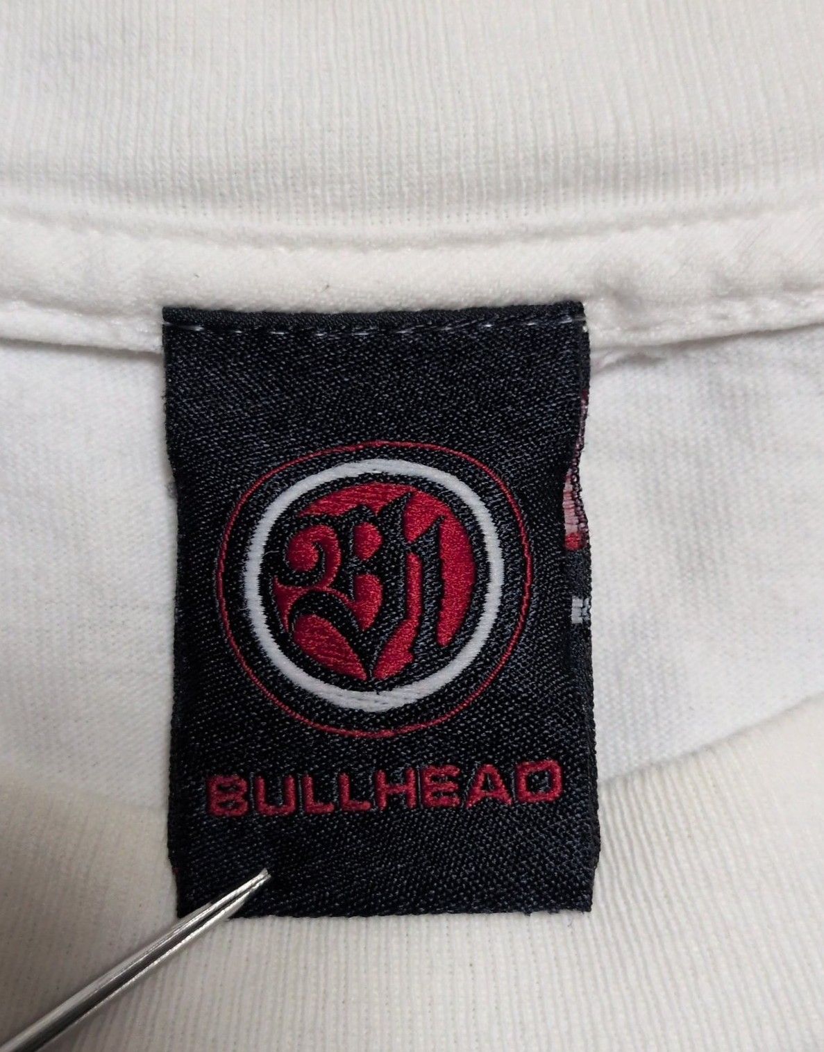 00s USA製 BULLHEAD（ブルヘッド） スカル トライバル ロングスリーブTシャツ ロンT ホワイト