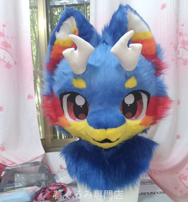 狼　犬　猫　着ぐるみ 　ヘッド ケモノ ファースーツ ぬいぐるみ コスプレ コスチューム Kurumi 一点物 D270
