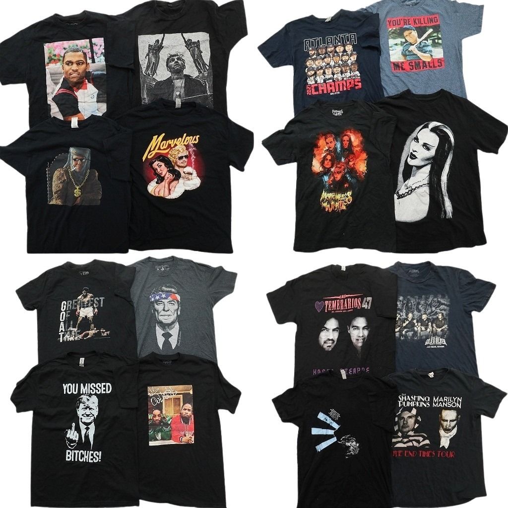古着卸 まとめ売り 人物 Tシャツ 16枚セット ( メンズ Ｍ ) ドナルド・トランプ ベースボール 映画 バンド 中古 古着 NF6700 18,600円