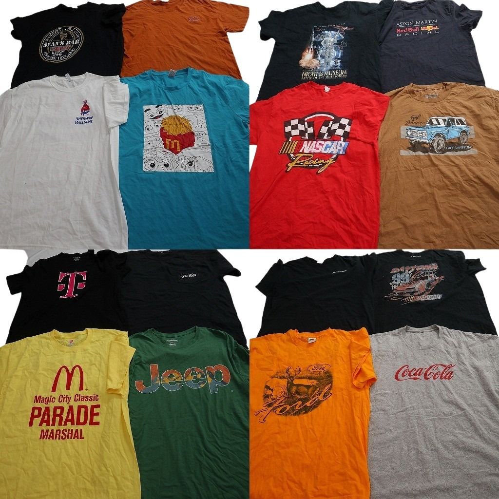 古着卸 まとめ売り 企業 Tシャツ 16枚セット ( メンズ XL ) マクドナルド コカ・コーラ Ｔモバイル 中古 古着 NF6701