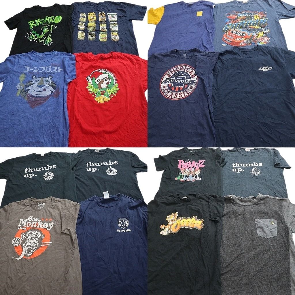 古着卸 まとめ売り 企業 Tシャツ 16枚セット ( メンズ Ｌ ) ガスモンキー シボレー マクドナルド 中古 古着 NF6706