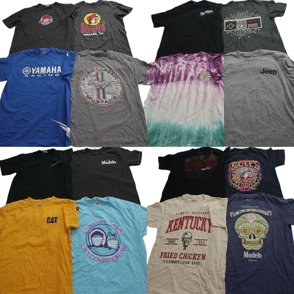 古着卸 まとめ売り 企業 Tシャツ 16枚セット ( メンズ Ｍ ) ウェンディーズ バッキーズ マスタング 中古 古着 NF6708 18,600円
