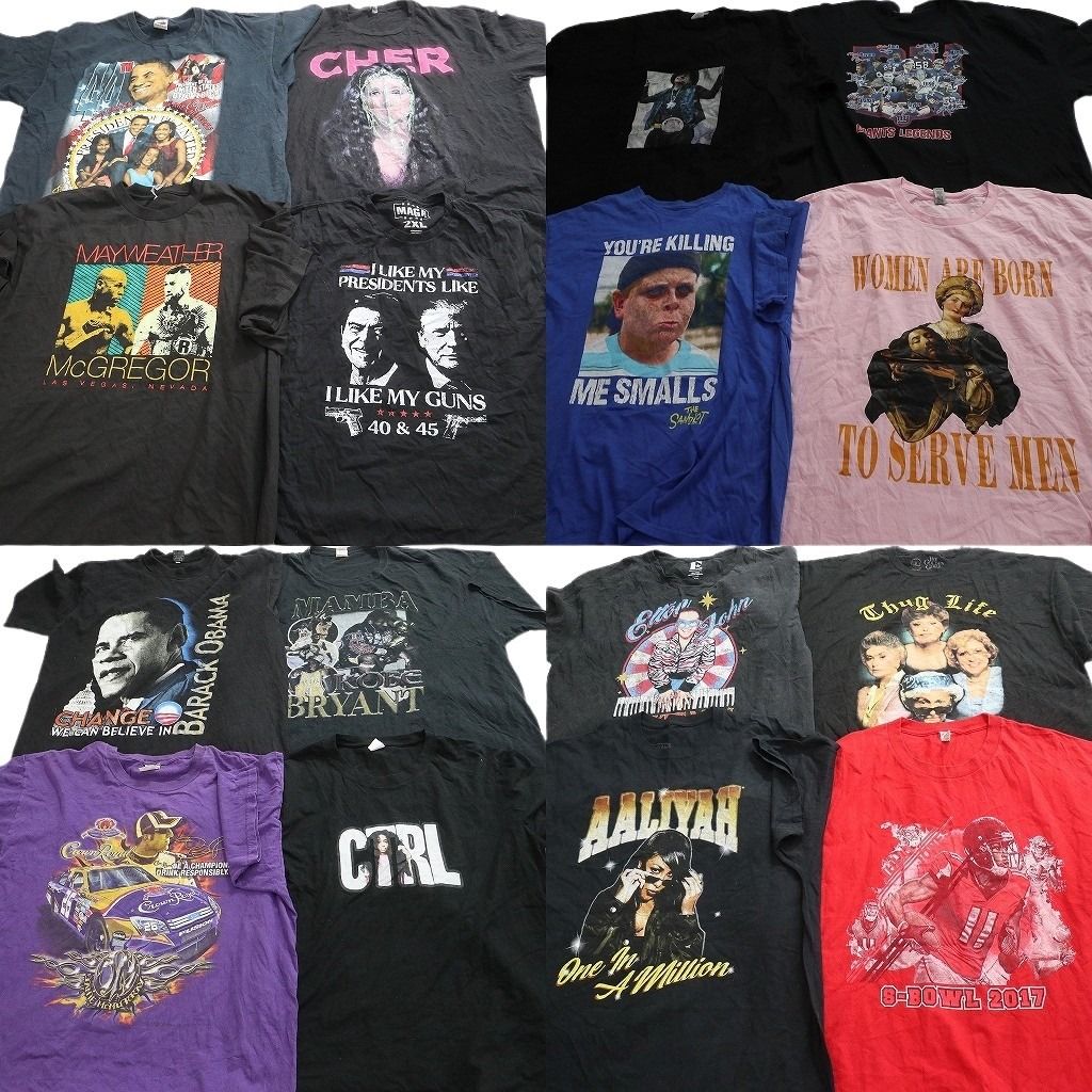 古着卸 まとめ売り 人物 Tシャツ 16枚セット ( メンズ 2XL/3XL/4XL ) ドナルド・トランプ バラク・オバマ 中古 古着 NF6712 18,600円