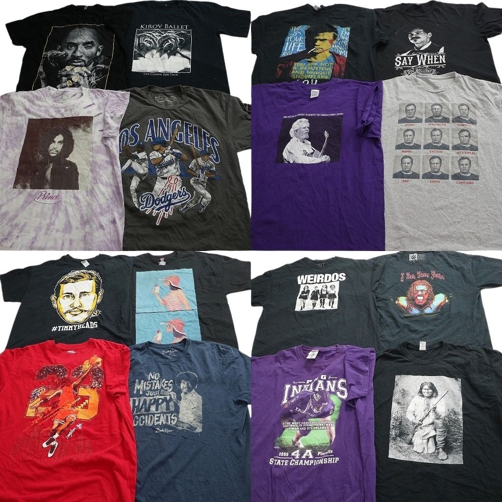 古着卸 まとめ売り 人物 Tシャツ 16枚セット ( メンズ L/XL ) ボブ・ロス ブラットピット ドジャース 中古 古着 NF6715 18,600円