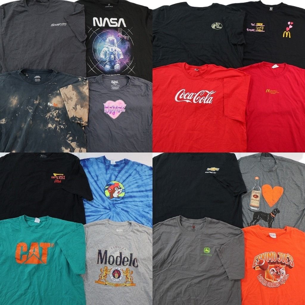 古着卸 まとめ売り 企業 Tシャツ 16枚セット ( メンズ 2XL ) バッキーズ タイダイ柄 マクドナルド コカ・コーラ 中古 古着 NF6723