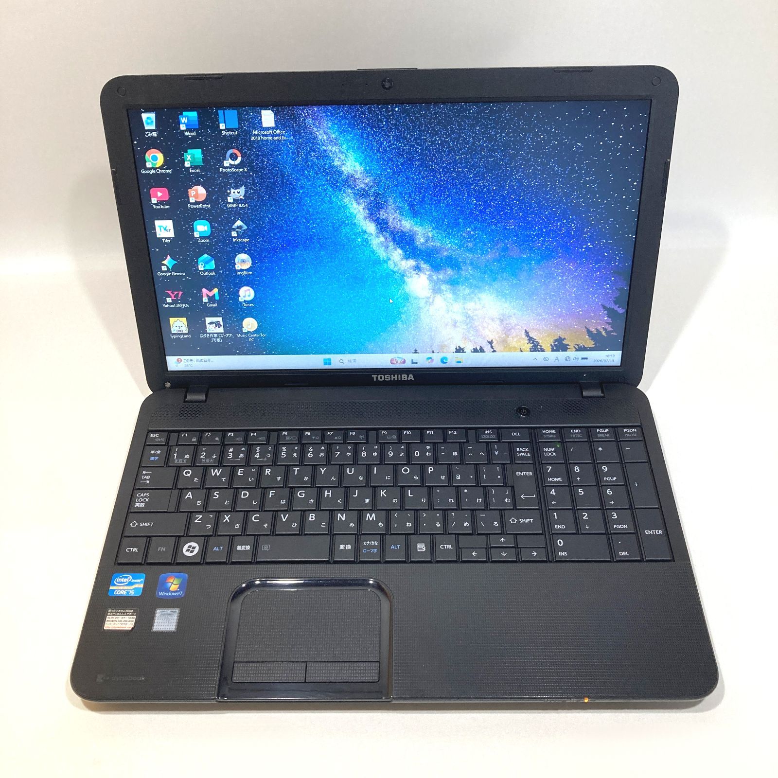 東芝 B352/W2MF DVD付 Win11 Office付 中古ノートPC - メルカリ