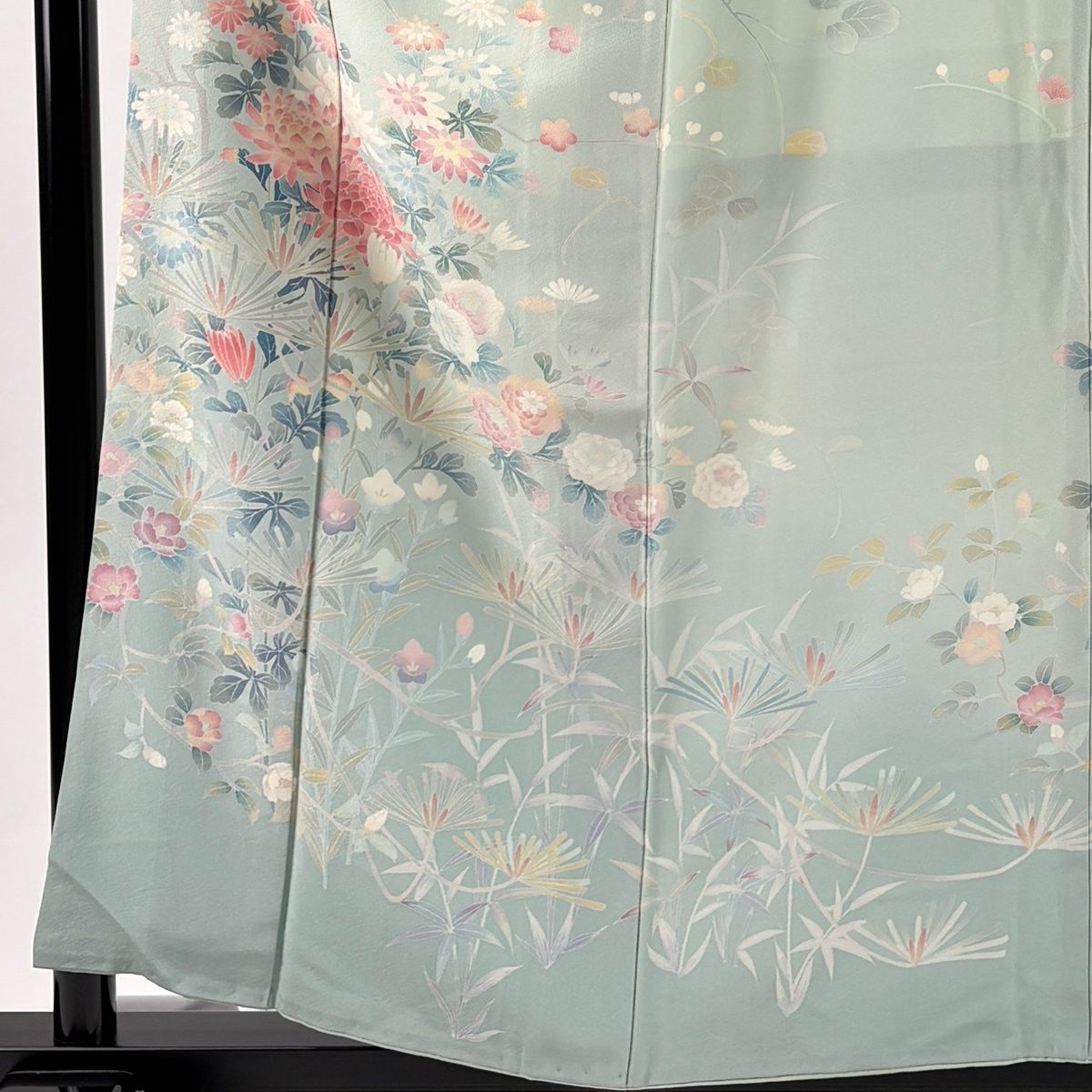 訪問着 身丈156cm 裄丈64cm M 袷 鈴乃屋 落款 松 菊 染め分け ぼかし