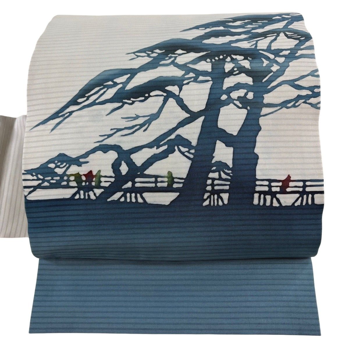 名古屋帯 秀品 夏帯 絽 笠松 シルエット 灰色 正絹 【中古】