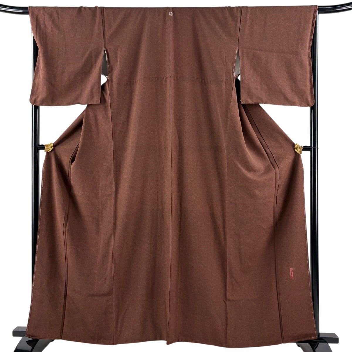 【美品】 江戸小紋 身丈160.5cm 裄丈68cm L 袷 人間国宝 中村勇二郎 落款 古代菊 茶色 正絹 名品 一つ紋 【中古】