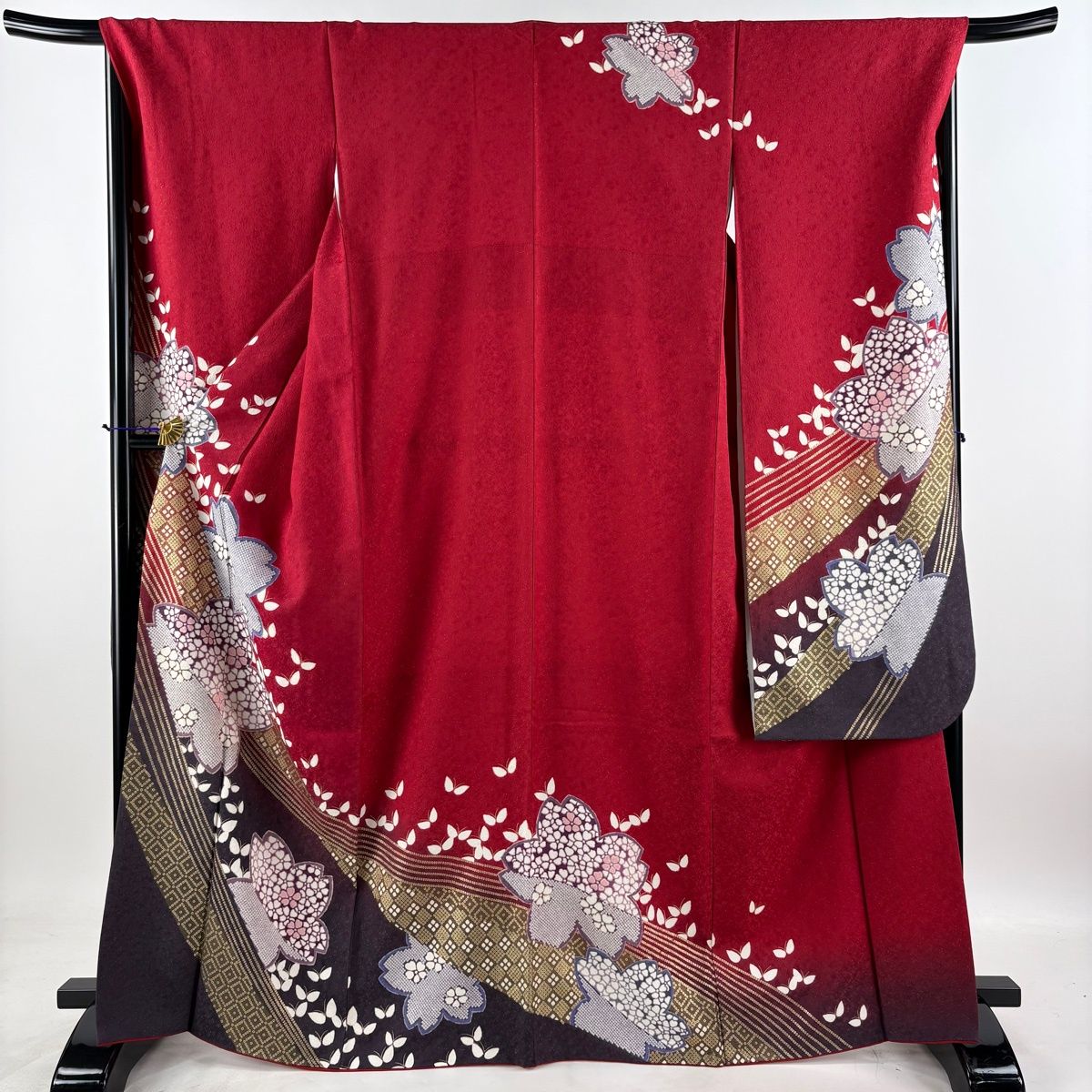 美品】 振袖 身丈167cm 裄丈68.5cm L 袷 袋帯フルセット ますいわ屋 桜