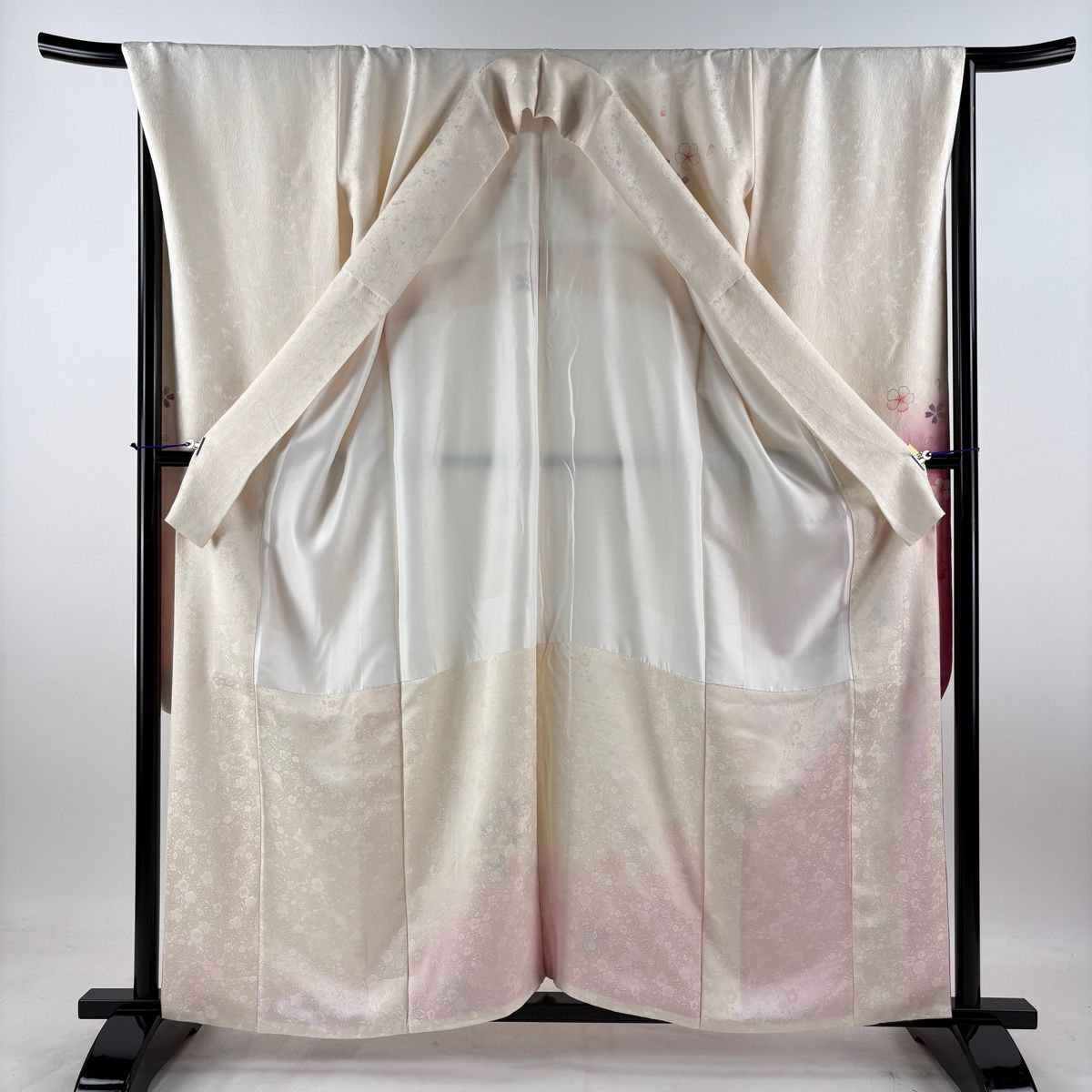 美品】 振袖 身丈161cm 裄丈67.5cm L 袷 袋帯フルセット 花丸文 草花