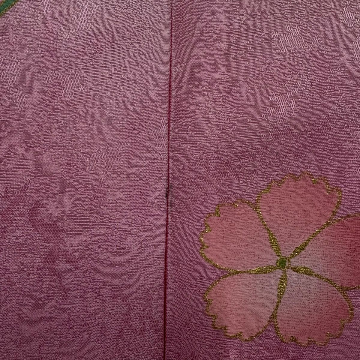 美品】 振袖 身丈161cm 裄丈67.5cm L 袷 袋帯フルセット 花丸文 草花
