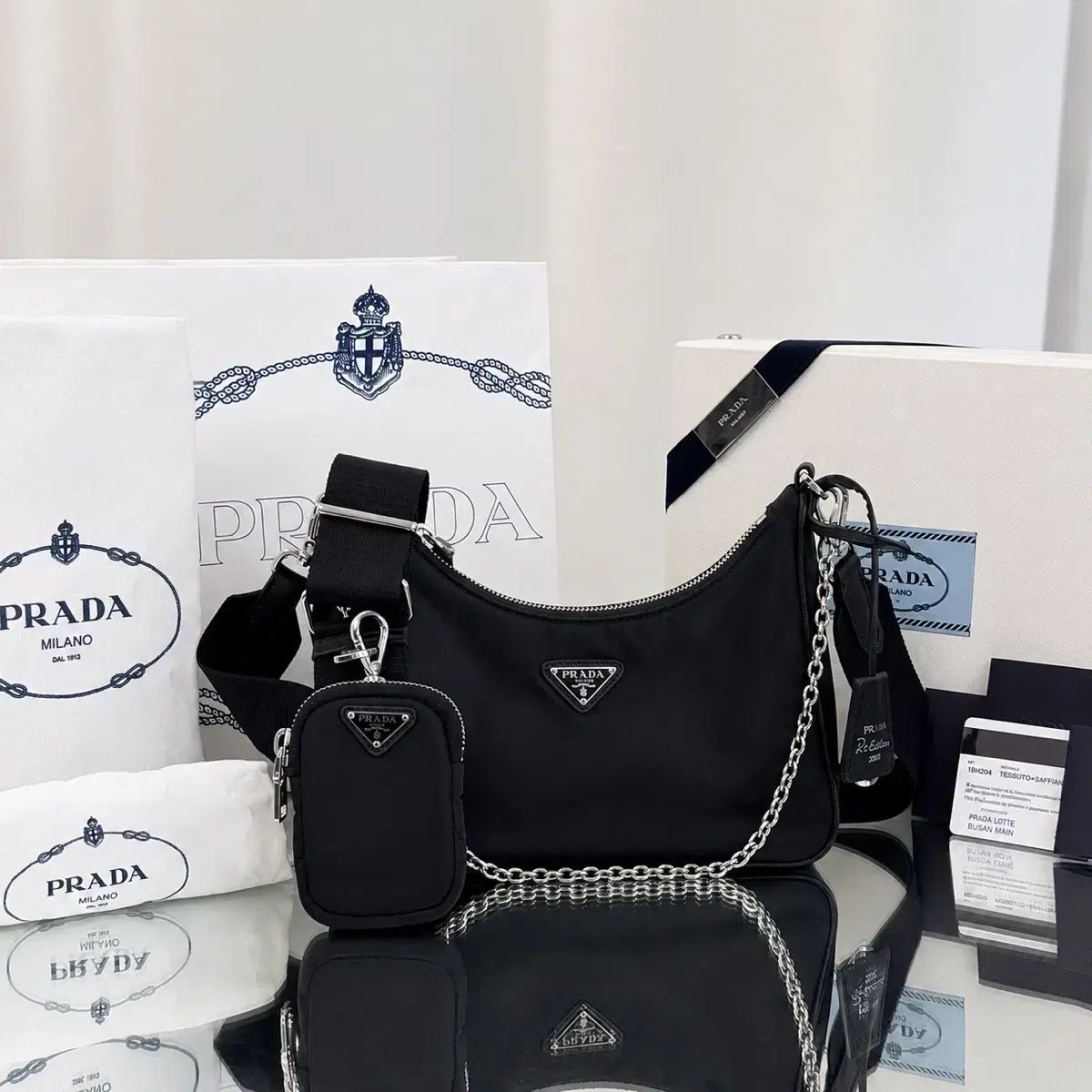 (フルセット) PRADA プラダ Re-Nylon リナイロン 2005 Re-EDITION エディション Tessuto テスート HOBO BAG ホーボーバッグ
