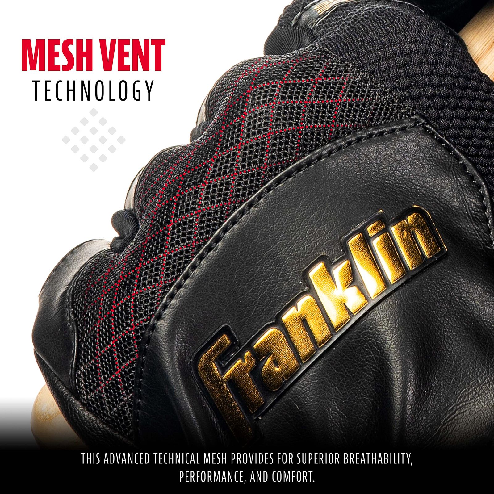 Franklin Sports 大人用 MLB Shok-Sorb X バッティンググローブ 大人用 M ペア ブラック/ゴールド [ブラック] [Adult Medium]