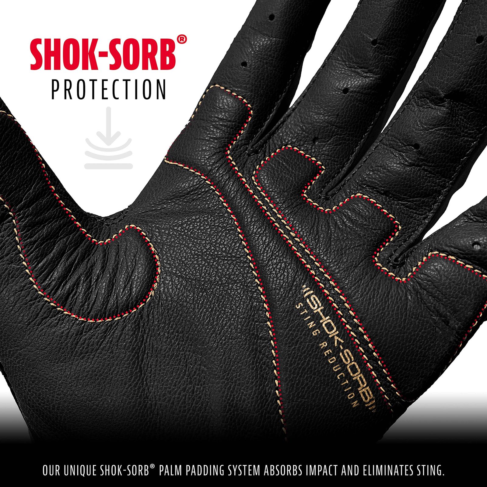 Franklin Sports 大人用 MLB Shok-Sorb X バッティンググローブ 大人用 M ペア ブラック/ゴールド [ブラック] [Adult Medium]