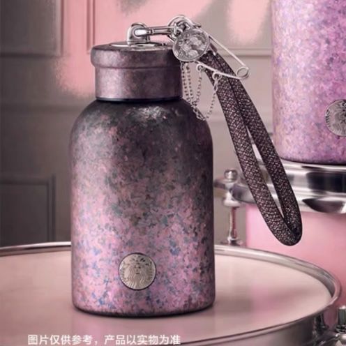 Starbucks スターバックス パンクバレエシリーズ 晶花グラデーション ストラップ付き ウォーターボトル チタンボトル 340ml 海外限定 中国限定