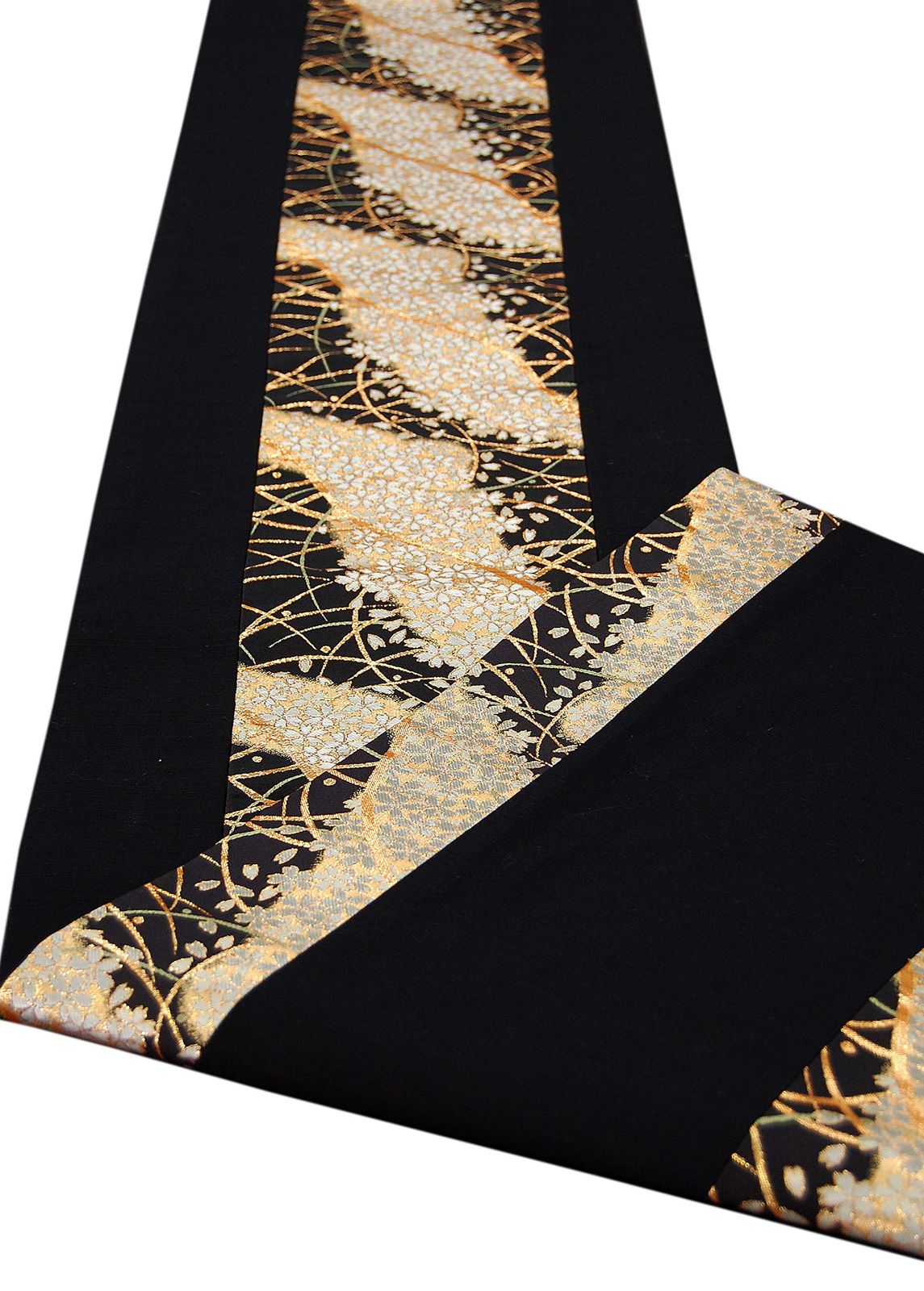 着物帯 テーブルランナー 和風 150×30cm 金襴織 リバーシブル ギフト箱入り(包装済) 日本製 (雅)