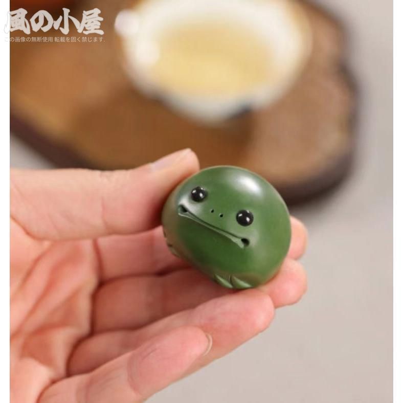 数量限定】蛙 カエル 置物 オブジェ グリーン 風水 開運 ミニオブジェ