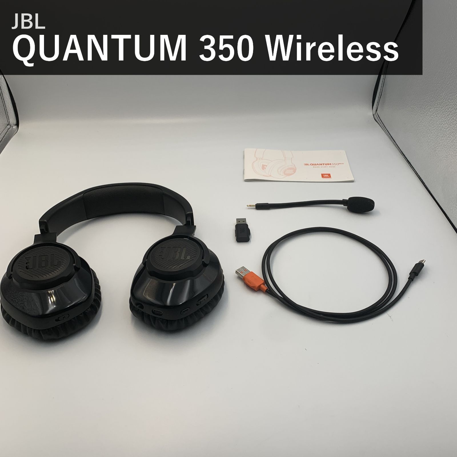 JBL ジェービーエル QUANTUM 350 ワイヤレス ゲーミングヘッドセット JBLQ350WLBLK ブラック 2.4GHz 7.1chサラウンド 低遅延 着脱式マイク PC PS 国内正規品 最大22時間再生