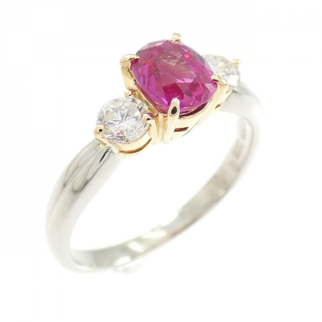 PT900/K18YG ルビー リング 0.83CT