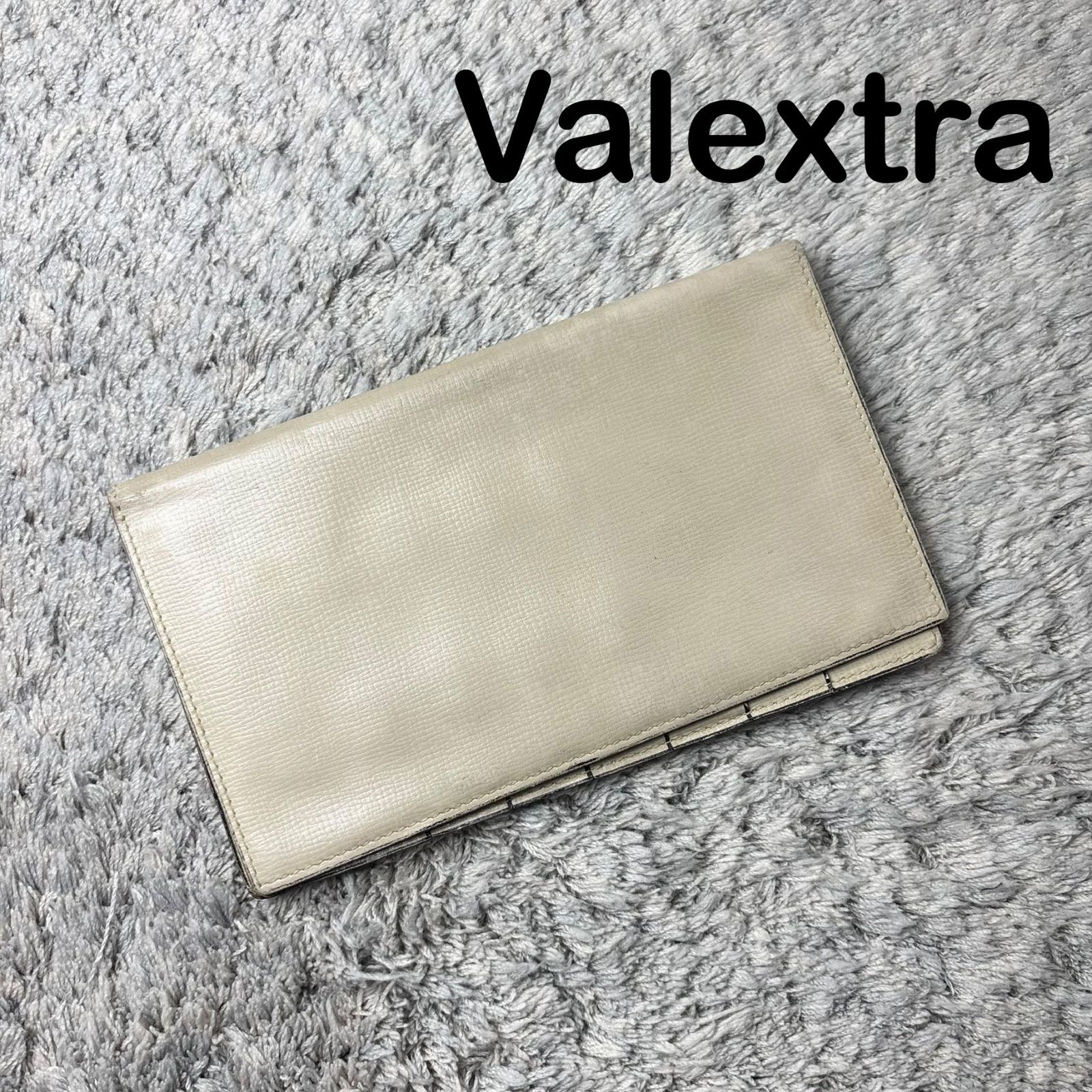 ヴァレクストラ 美品 メンズ長財布 長札入れ 白 VALEXTRA Valextra ヴァレクストラ 長財布 二つ折り ソフトカーフスキン