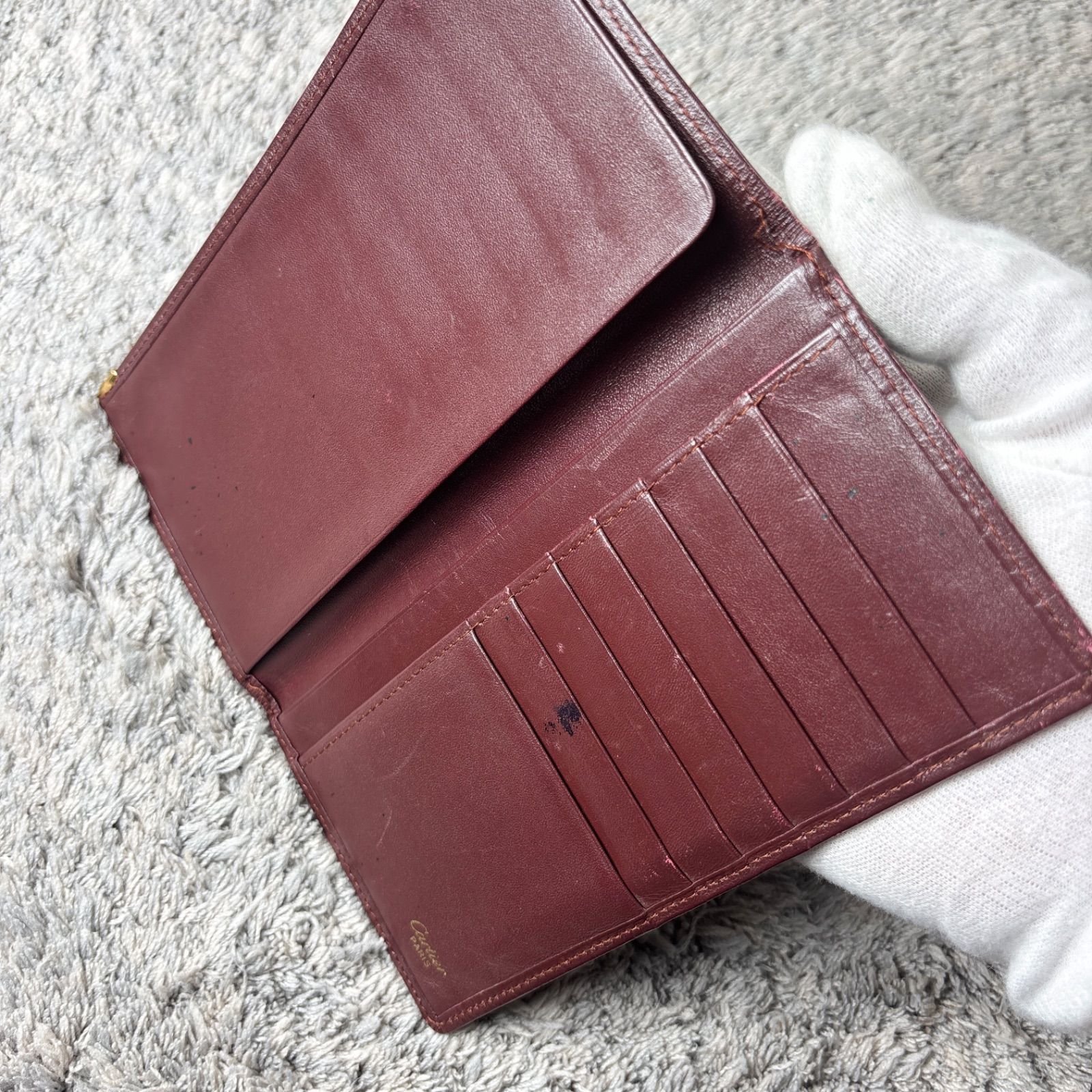 Cartier カルティエ 長財布 札入れ マストライン ボルドー 金具 - メルカリ