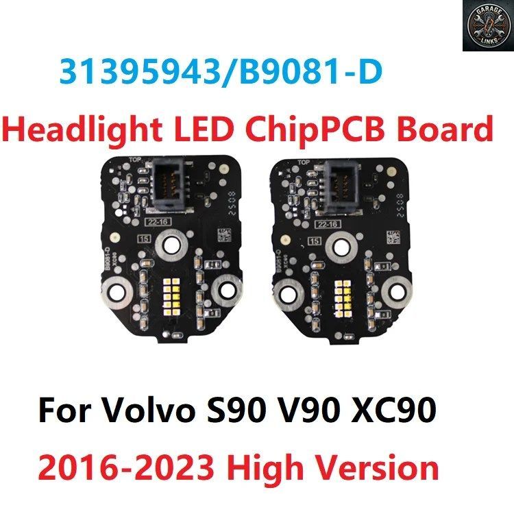 2個入りフロントヘッドライトLEDチップ31395943/B9081-D/PCBボード（ボルボS90 V90 XC90 16-2023ハイバージョンエンジェルアイDRL光源用）