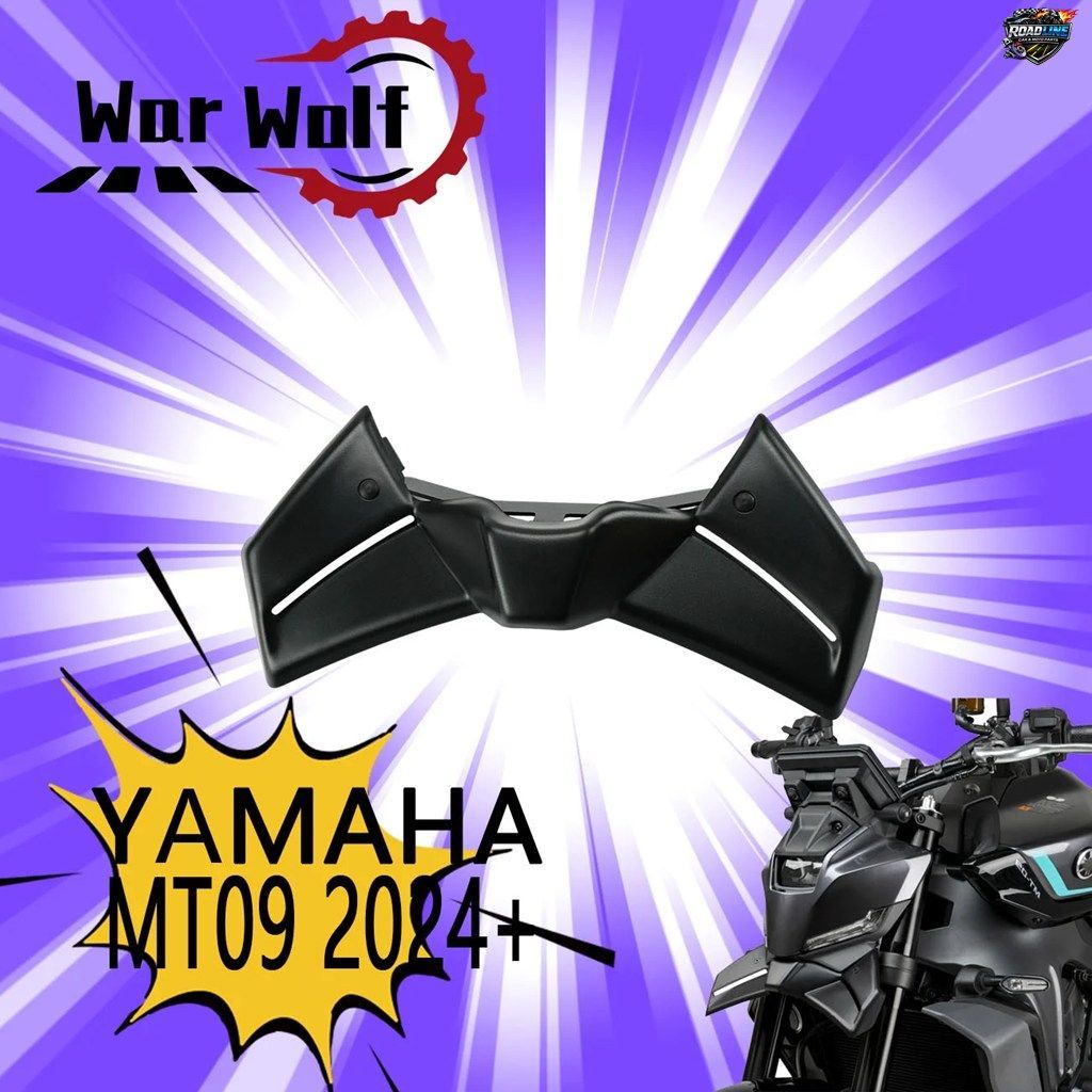ヤマハ新型MT-09 SP 2024 MT09 2024+用モーターサイクルスポーツダウンフォースネイキッドフロントスポイラーエアロダイナミックウィングデ