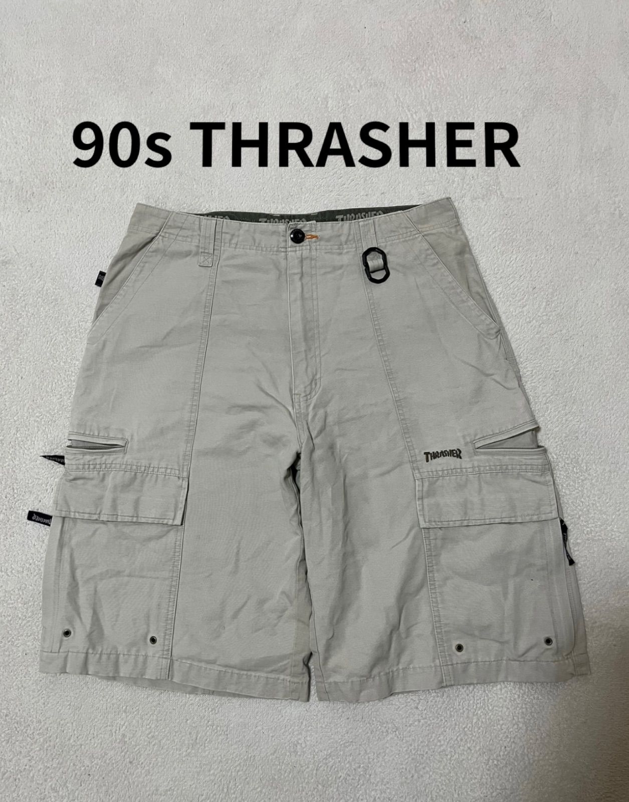 90s thrasher マルチポケット　カーゴショーツ　L スケーター　ワイド　ベージュ 7,699円