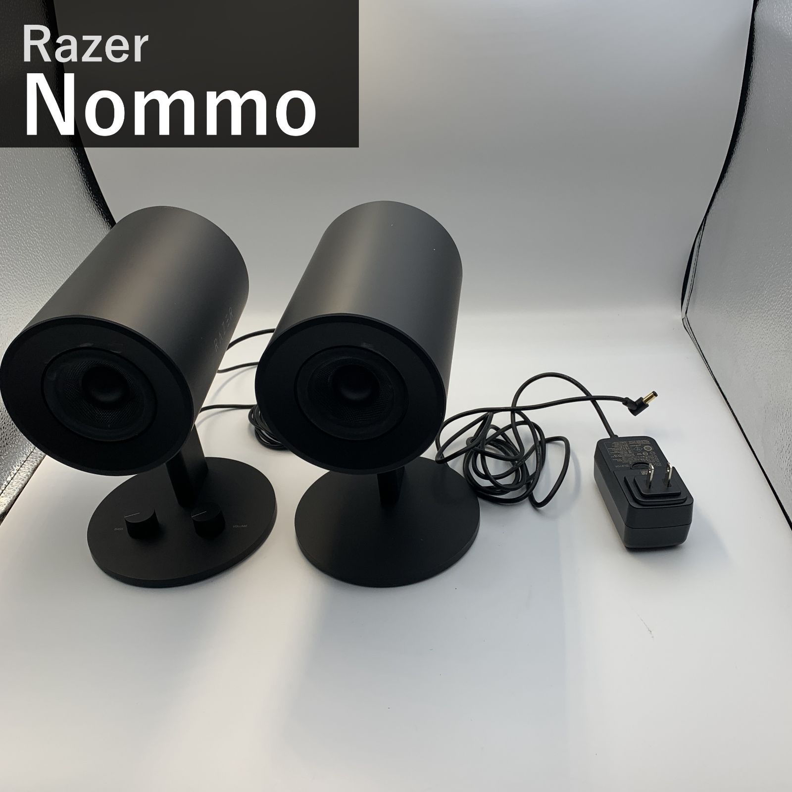 Razer レイザー Nommo ノモ RZ05-02450100-R3A1 ブラック フルレンジ 2.0ch ゲーミングスピーカー PC用 3インチドライバー リアバスポート ステレオ 音量低音調整 ヘッドホン端子 日本正規品