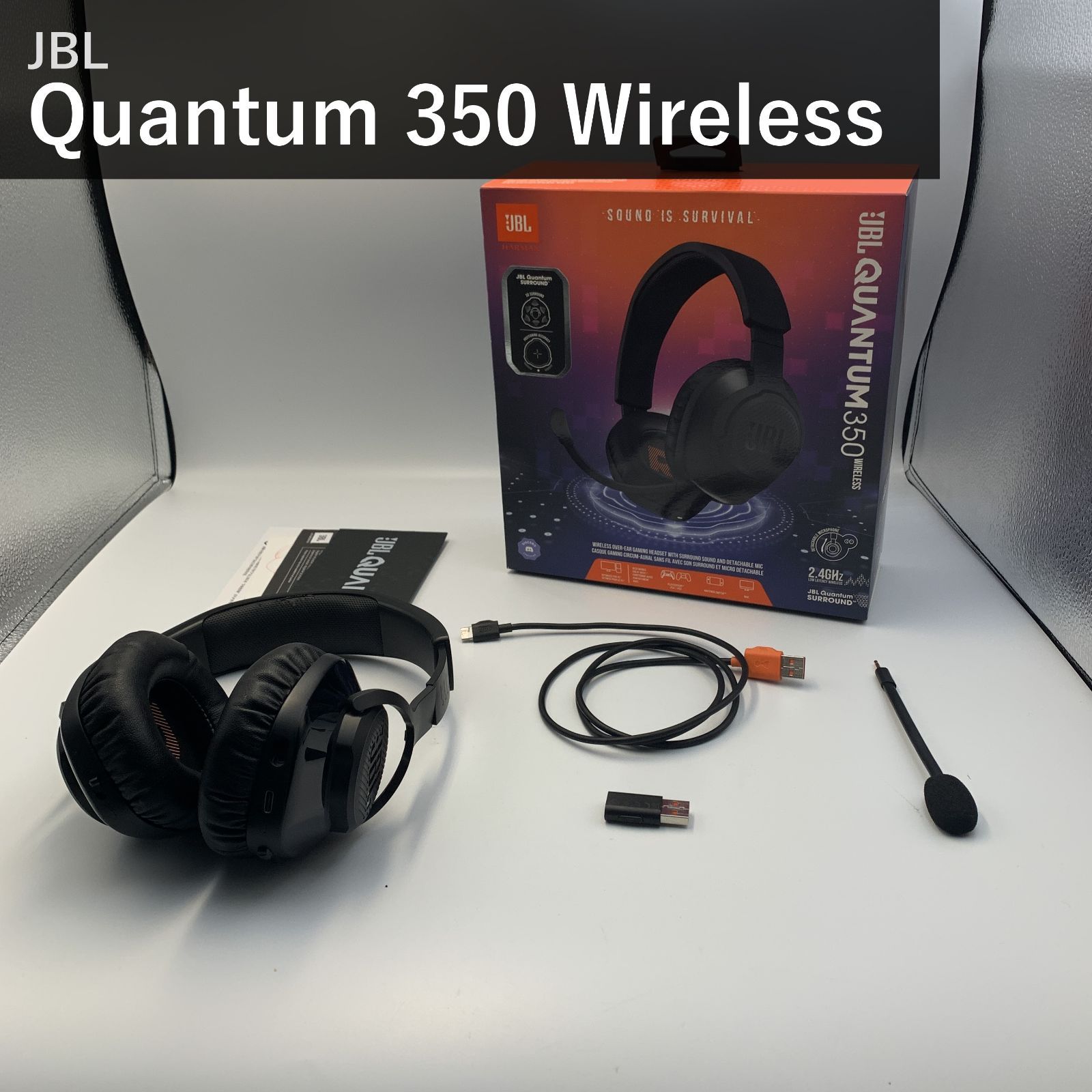 JBL QUANTUM 350 ジェービーエル ゲーミングヘッドセット JBLQ350WLBLK ブラック 2.4GHzワイヤレス 7.1chサラウンド 着脱式マイク Discord認証 国内正規品 PS4 PS5 Switch PC対応