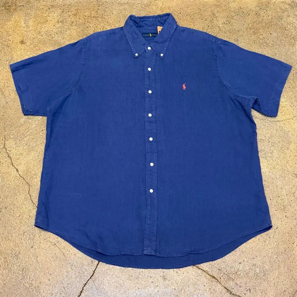 新品級 アメリカ ヴィンテージ POLO RALPH LAUREN(ポロラルフローレン) 正規品 リネン オーバーサイズ 半袖 シャツ