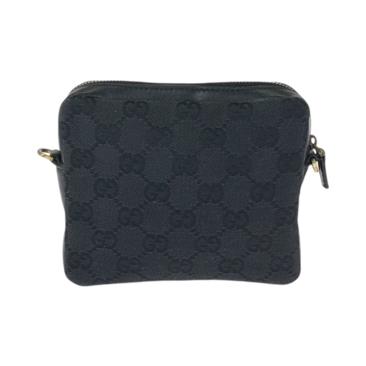 美品 GUCCI グッチ ブラック 黒 ゴールド金具 GGキャンバス/レザー 