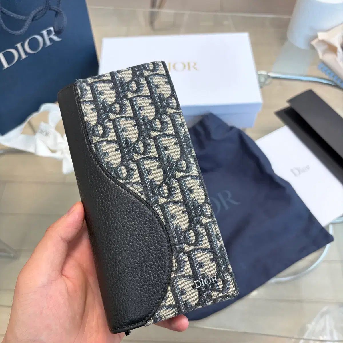 {ほぼ新品/フルセット} Dior オブリーク サドル ロングウォレット