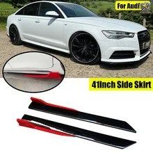 4個入り 41インチ 車用サイドスカートエクステンション ABS グロスレッド アウディ A1 A3 A4 B7 A5 A6 S6 S-LINE C7 Q3 Q5