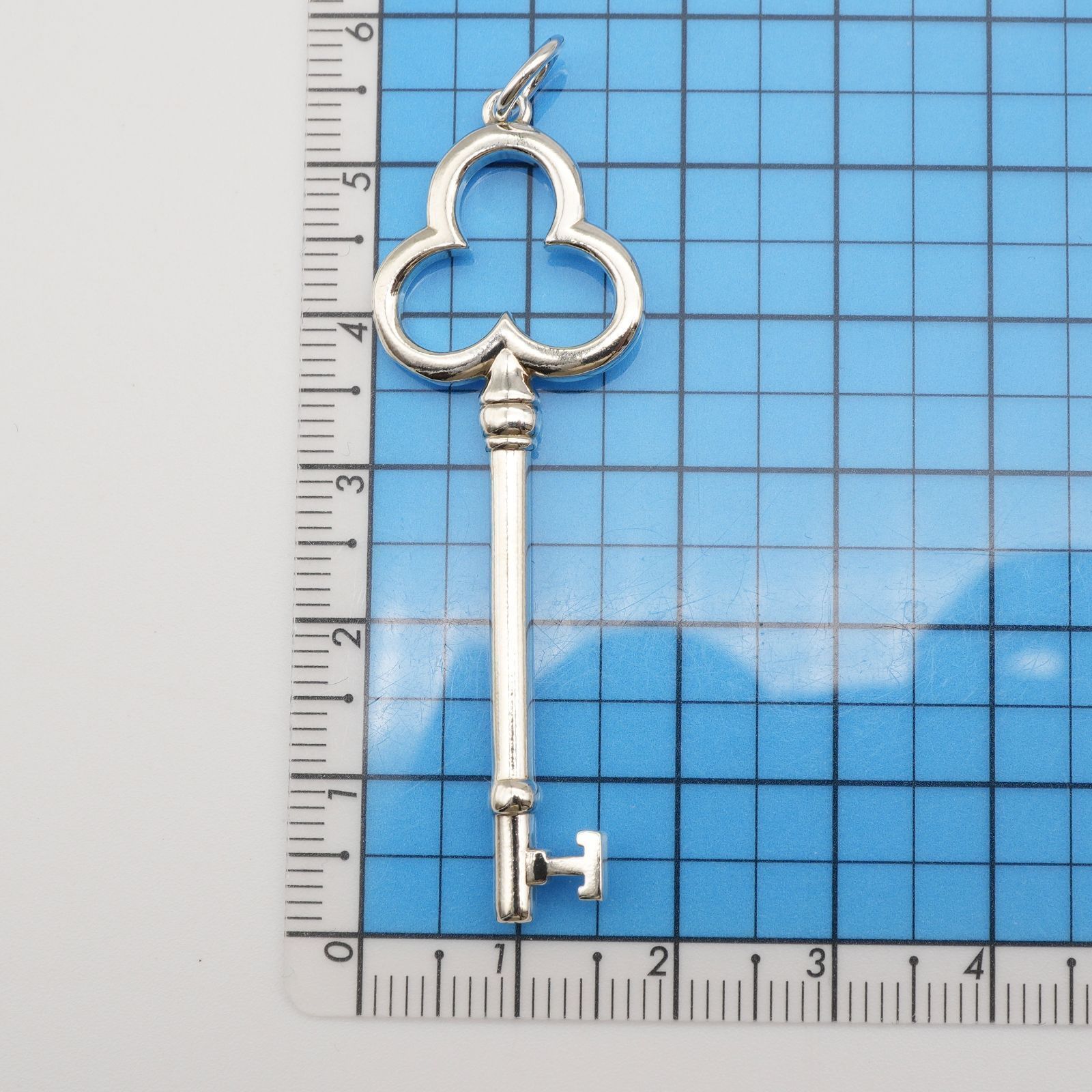 極美品 ティファニー トレフォイルキー クローバー ネックレストップ25