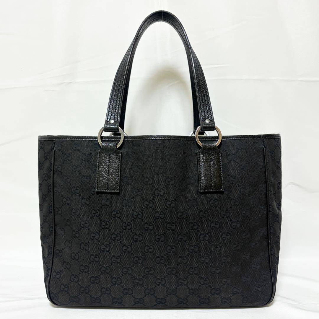 GUCCI グッチ トートバッグ GGキャンバス レザー 革 ブラック 黒 113017