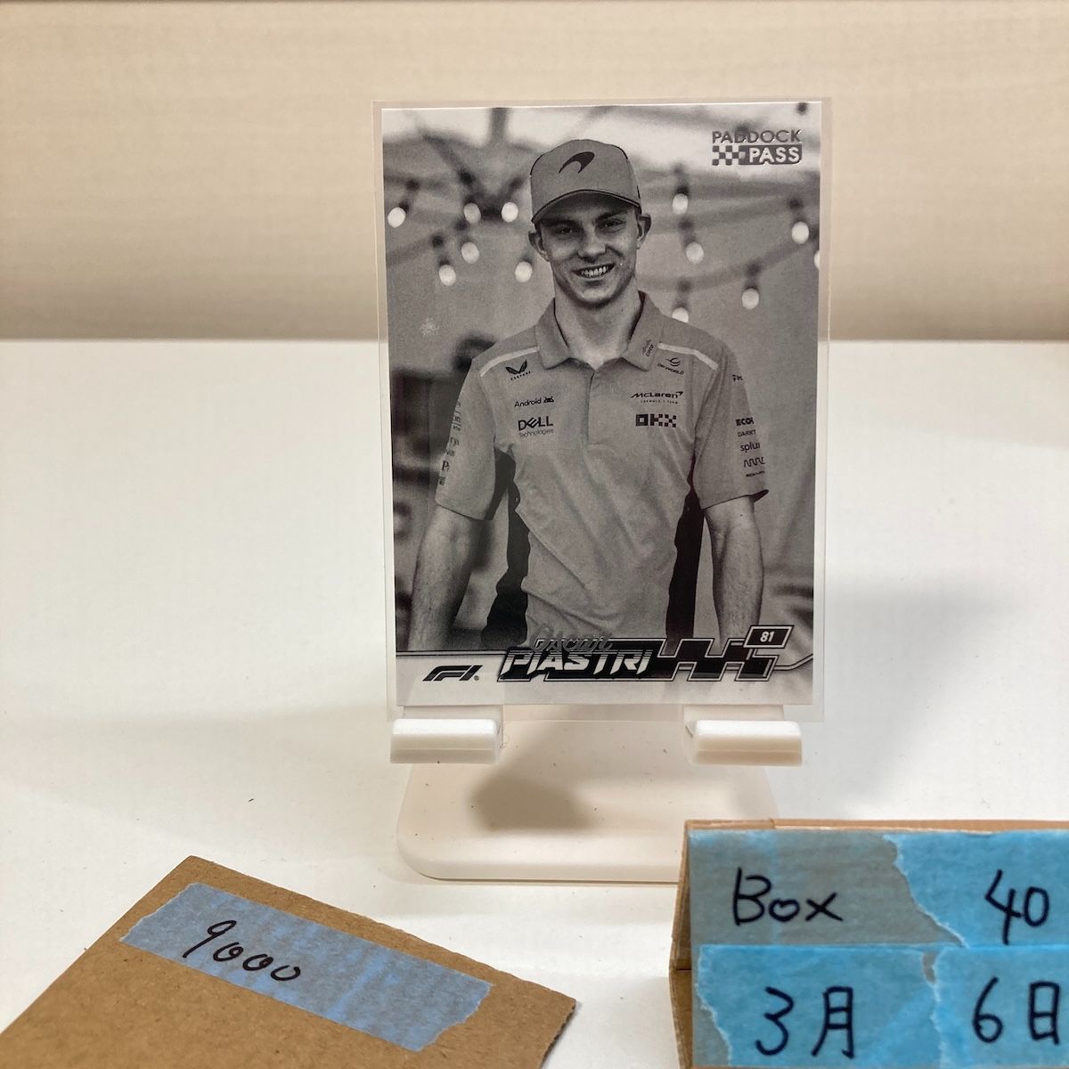 2024 Topps Oscar Piastri McLaren F1 Team Milestone Award Paddock Pass Black & White Parallel カード