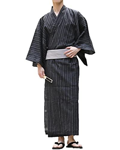 [TopIsm] 4点 メンズ 浴衣 セット ゆかた 帯 下駄 扇子 男性和服setyu 4218c8ad