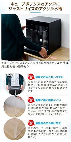 ★新品★SemiSta キューブボックスα アクア専用 アクリル水槽 ミニ水槽 コンパクト メダカ ベタ 30ｃｍ シンプル 軽い 軽量 アクアリウム インテリア 小さい 小さめ スリム 薄型 45440156