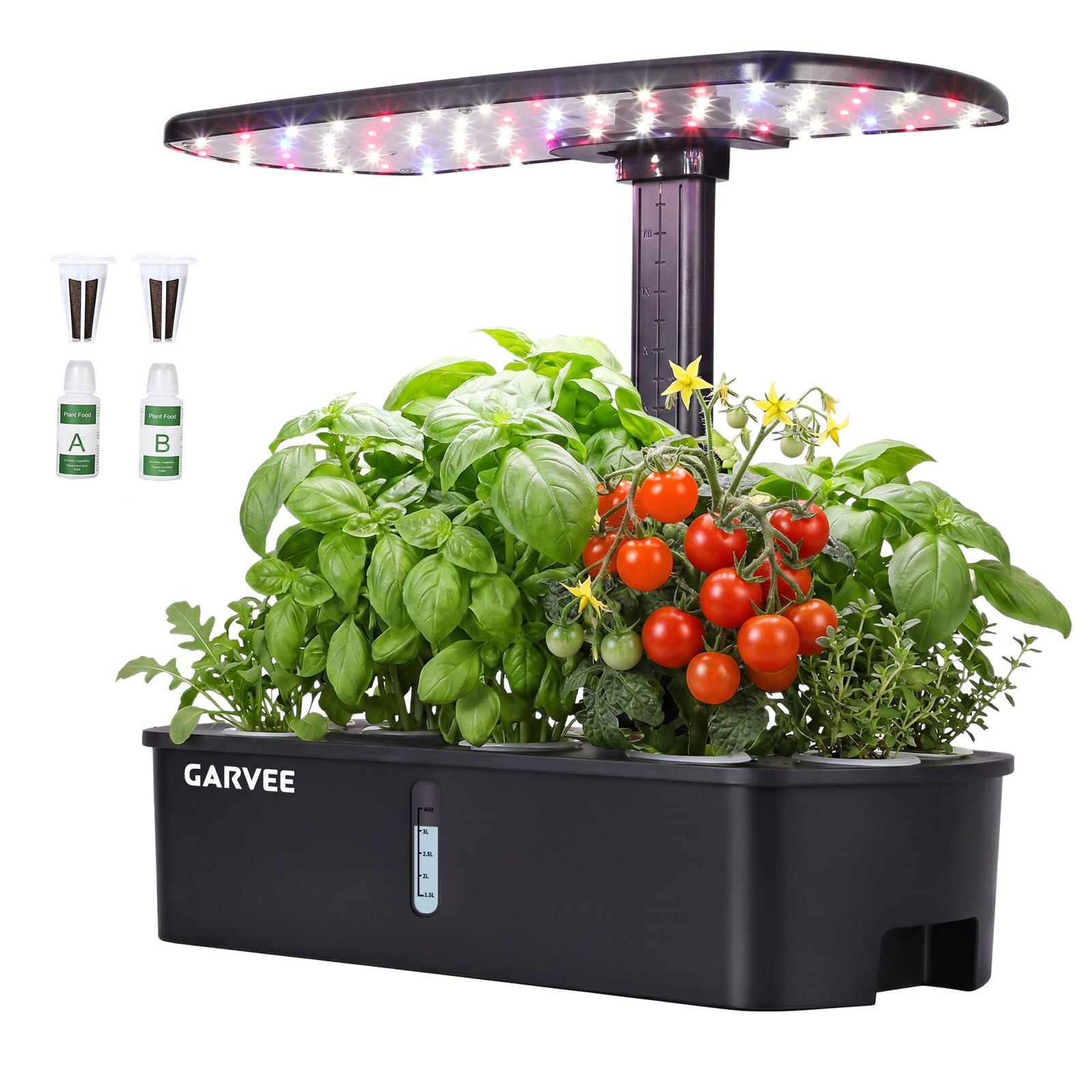 ★新品★Garvee 水耕栽培キット 水耕栽培 セット 栄養液付き 室内・ベランダ向け 家庭菜園キット 初心者簡単 静音 おしゃれ | 自動水循環 高さ調節 可視窓 12株同時栽培 LEDライト付き 室内用 d11b6ad4
