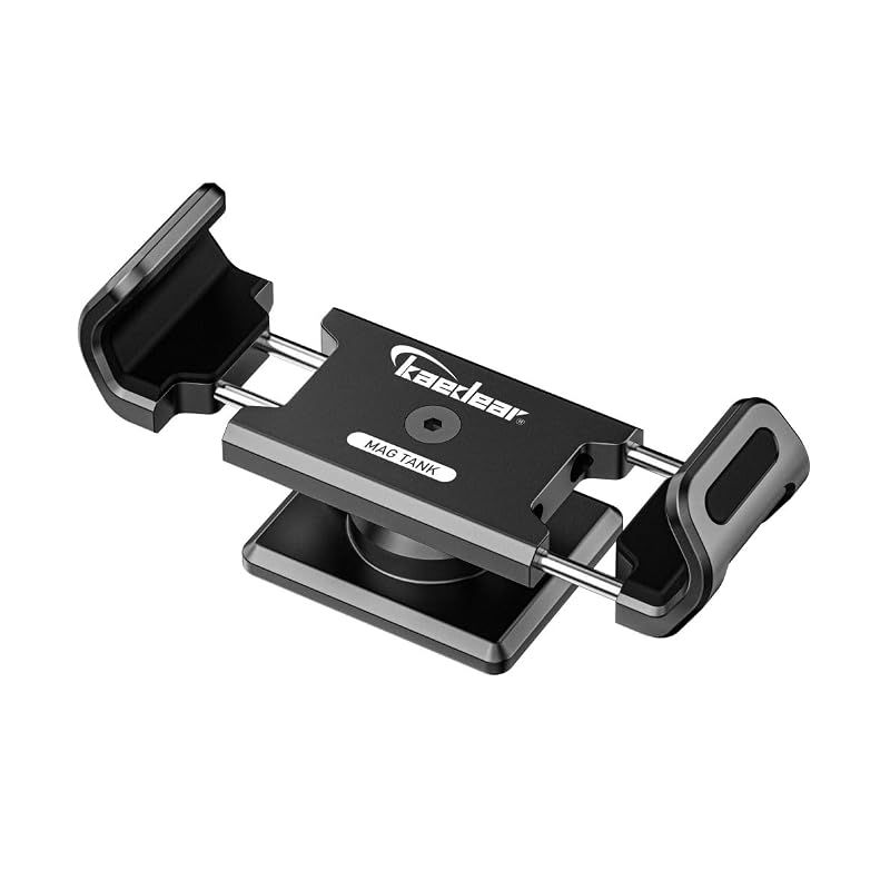 【新品】 Kaedear(カエディア) バイク スマホホルダー マグネット アルミニウム合金 CNC 携帯ホルダー バイク用スマホホルダー 強力 ネオジウム 磁石 全面マグネット 角度調整 ボールジョイント 深いアームでホールド力倍以上 左右対向アーム 傷防止