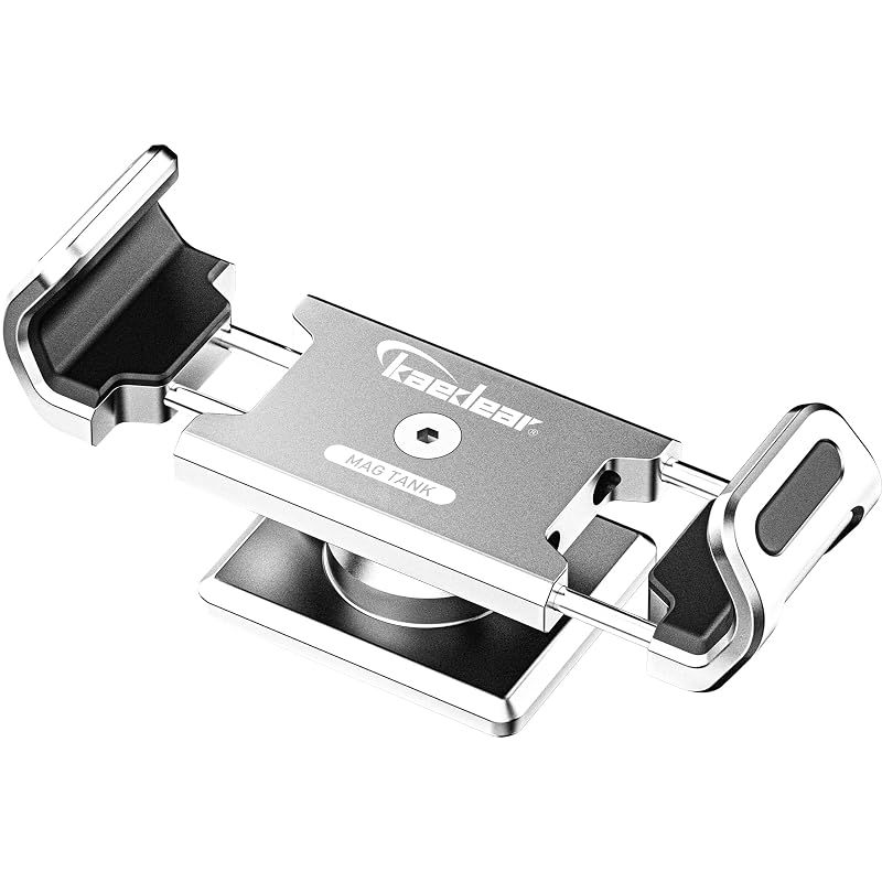 【新品】 Kaedear(カエディア) バイク スマホホルダー マグネット アルミニウム合金 CNC 携帯ホルダー バイク用スマホホルダー 強力 ネオジウム 磁石 全面マグネット 角度調整 ボールジョイント 深いアームでホールド力倍以上 左右対向アーム 傷防止