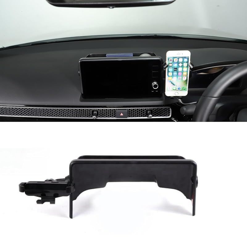 【新品】 Sauicemy ホンダ シビック 2022年に対応 車用 携帯ホルダー 多機能スマホホルダー 収納トレイ 収納ボックススマホホルダー2?1 ナビゲーション収納ボックス スインサートトレイ 電話トレイ カー用品 小物入れ 内装パーツ (クリップタイプ