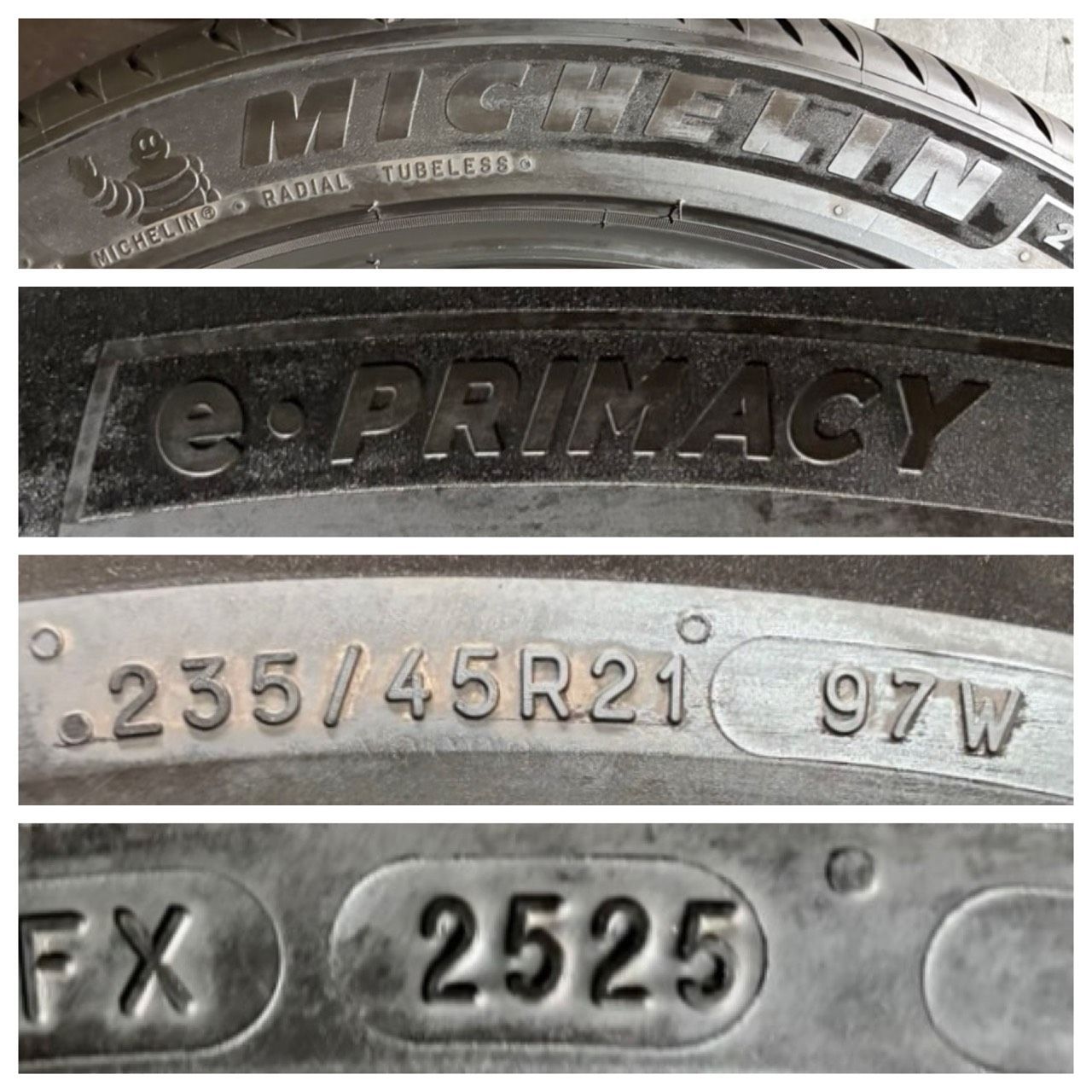 2025年製 約9.5～9.6分山 ミシュラン MICHELIN プライマシー e PRIMACY