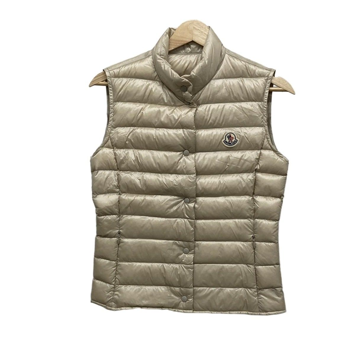 MONCLER(モンクレール) ダウンベスト サイズ0 XS レディース美品 LIANE(リアン) アイボリー LONGUE SAISON/秋/冬