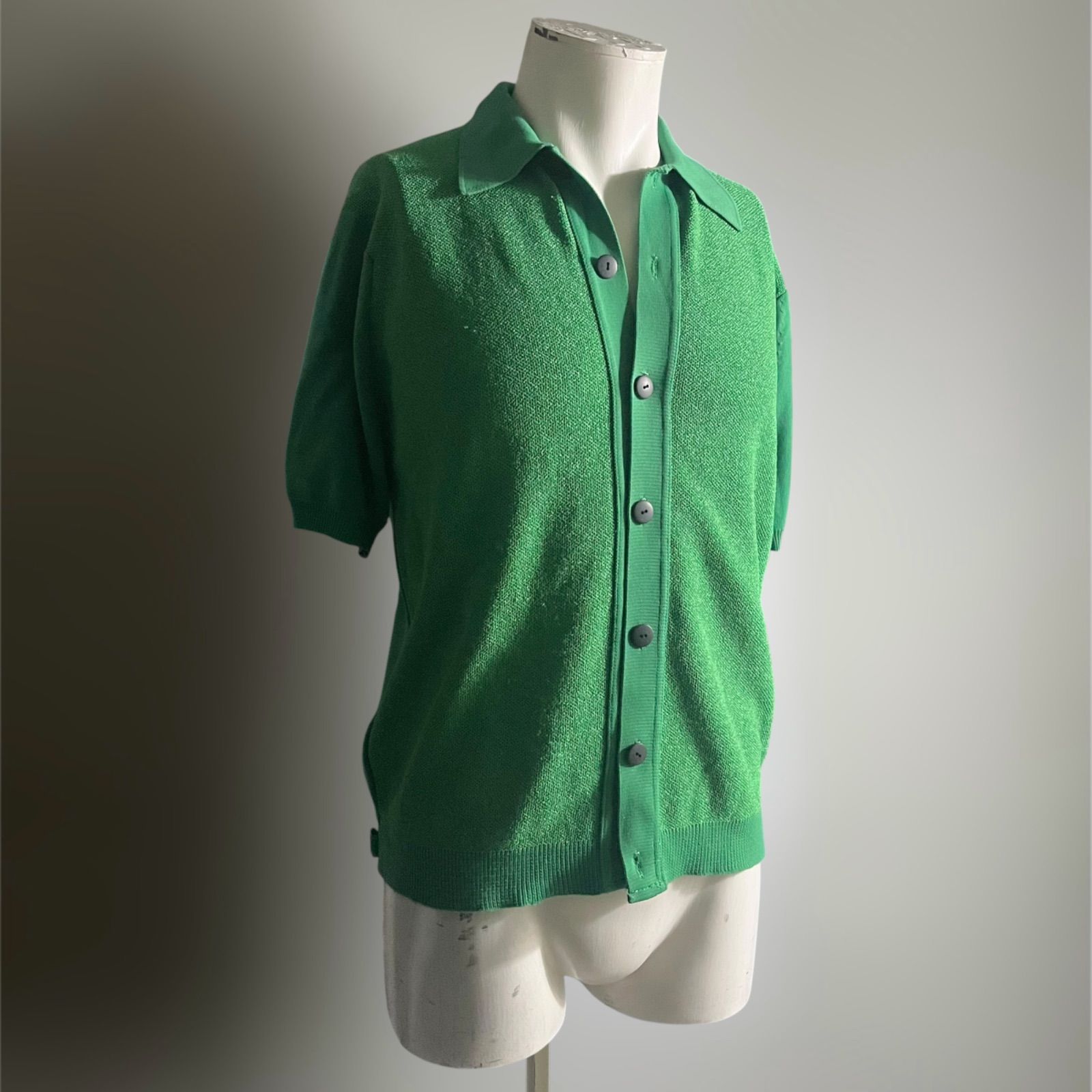 USA製 70s ニット ポロ シャツ 半袖 シャツ ban lon グリーン 緑 vintage 希少 レア I219 6,160円