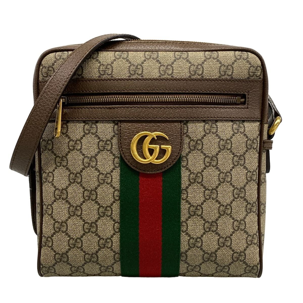 GUCCI(グッチ) ショルダーバッグ オフィディア GG スモール メッセンジャー バッグ 547926 ベージュ×ダークブラウン レザー