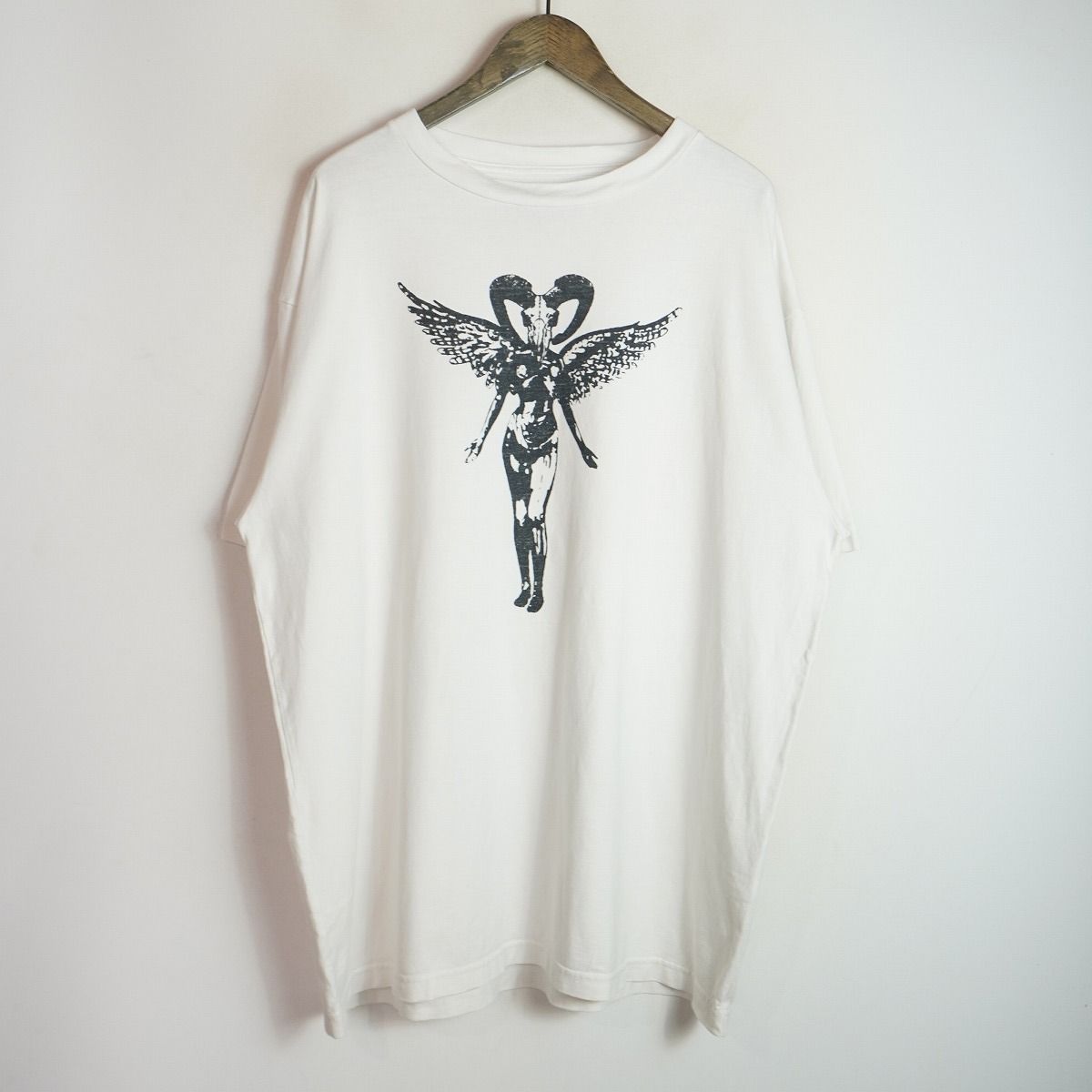 美品 LASTMAN LAST MAN ラストマン PRINTED TEE SHIRTS CHIMERA プリント 半袖 Tシャツ カットソー 242LM-CT07 キメラ 白 サイズXL 127Q♪