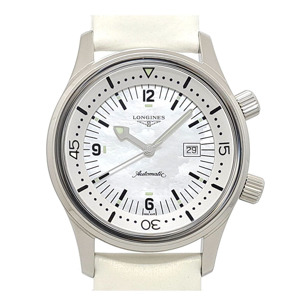 ロンジン レジェンドダイバー ホワイトシェル L3.374.4 自動巻き ステンレススティール メンズ ボーイズ LONGINES【中古】 【時計】 135,190円